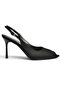 Z676085004 Black Fabric Thin Heeled Women's Shoes - 5
