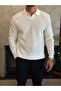 Men's Relaxed Fit No-Closure Polo Sweater White Eca092
