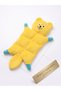 Plush Fox Dog Chewing and Biting Toy with Sound, Flat Body, Yellow, 27 cm - 3