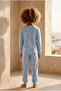 Children's Dog Patterned Packaged Pajama Set Blue - 5