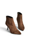 N282102102 Brown Suede Thin Heeled Pointed Toe Women's Boots - 7