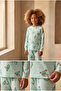 Children's Elephant Patterned Packaged Pajama Set Green - 2