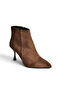 N282102102 Brown Suede Thin Heeled Pointed Toe Women's Boots - 5