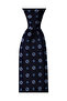Blue and White Floral Pattern Navy Blue Tie – 8 cm Wide - 5
