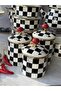 Enamel Kitchenware Set 14 Pieces Checkerboard - 2
