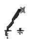 Black Premium Metal 17-32'' Single Arm Shock-Absorbing Monitor Arm Adjustable Desk Clamp Spring-Assisted Full Motion Monitor Stand - 4