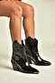 Z920241160 Black Rustic Thick Heeled Cowboy Model Western Women's Boots - 2