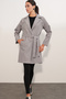 Women's Belted Short Trench Coat 5990 - Gray - 2