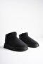 Women's Black Suede Fur Lined 5cm Thick Sole Short Winter Casual Boots - 6