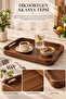 Rectangular Acacia Wood Tray – Serving, Presentation, and Breakfast Tray with Handles - 4