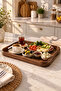 Rectangular Acacia Wood Tray – Serving, Presentation, and Breakfast Tray with Handles - 2