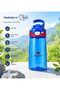 Kids Water Bottle 400ml with Straw, Leak-Proof Flip Top Lid, BPA-Free Tritan Drinking Bottle, One-Touch Open, Carry Handle, School Water Bottle - Blue - 5