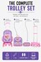 Kids 3 Wheel Trolley School Backpack Set, 3 wheel Detachable Rolling School Bag with Lunch Bag and Pencil Case for Kids (Foxy) - 7