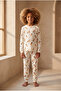 Children's Mouse Patterned Packaged Pajama Set Ecru