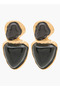 Metallic Sculpted Drop Earrings with Pushback Closure - 3