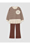 Lcw Kids Brown Ruffle Girl's Set