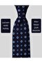 Blue and White Floral Pattern Navy Blue Tie – 8 cm Wide - 2