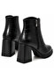 Women's Croco Patterned Block Heeled Boots – Stylish and Modern Ankle Boots - 4