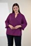 Plus Size Women's V-Neck Ruffle Blouse - 2
