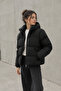 Unisex Inflatable Coat Black – Stand Collar Zippered Winter Puffer Coat for Daily Use - 6