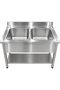 Premium Stainless Steel Double Bowl Sink – 1000 × 600 × 850 + 100 mm