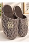Prestij Embroidered Luxury Men's House Slippers Soundproof Wool Insole Slippers - 3