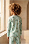 Children's Elephant Patterned Packaged Pajama Set Green - 5