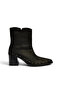 Z308400102 Black Suede Thick Heeled Women's Boots - 5