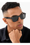 Men Square Frame Grey Lens Sunglasses - 2