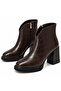 Women's Croco Patterned Block Heeled Boots – Stylish and Modern Ankle Boots