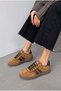 Women's Camel-Black Lace-Up Casual Walking Sneaker Sports Shoes Rota - 4