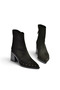 Z308400102 Black Suede Thick Heeled Women's Boots - 7