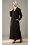 Women's Middle-Aged and Older Women's Honeycomb Fabric Ferace with Collar, Buttons and Pockets - 2