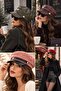 Women's Cap Hat, Vintage Model with Brim, Stylish Casual Autumn Winter Hat - 4