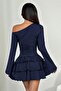 One-Shoulder Draped Flounce Mini Dress Jt9270 - 3