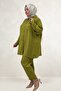 67068 Large Size Men's Collared Double Liyosell Trouser Suit - Fat Green - 4