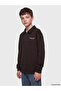 Lcw Kids Brown Polo Collar Embroidered Boys' Thick Sweatshirt