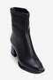 Women's Heeled Boots with Zipper in Jade Black - 3