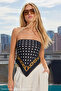 Choose Your Style Monaco – Black Gold Chain Polka Dot Patterned Scarf 70 X 70 cm - 2