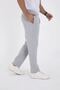 Men's Gray Sweatpants Three-Thread Cotton Baggy Comfortable Cut with Piped Cuffs - 3