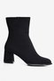 Women's Suede Heeled Boots with Zipper Jade Black - 2