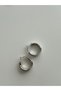 Silver Thick Hoop Earrings 3 cm - 4
