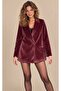 Women's Burgundy Velvet Blazer Jacket Be508