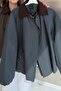Petrol Blue, Velvet Collar, Checked Bomber Jacket Per9766 - 3