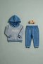 Baby Boy Hooded Kangaroo Pocket Printed 2-Piece Set - 2