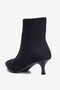 Women's Suede Boots Thin Heeled Pointed Toe Zippered Black Short Boots & Booties Mbhrnd801-Ss - 3