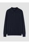 Ozmarka New Season Navy Blue Polo Collar Men's Knitwear Sweater - 4
