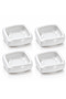 Parrot 4 Pieces White Square Mini Sauce Bowl – Jam Bowl and Breakfast Serving Bowl