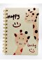 Giraffe Patterned Spiral Lined Notebook - Lined Leafed Notepad