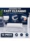Multi functional 12pcs clear plastic nail brush designed with an ergonomic handle grip for scrubbing and removing dust or dead skin during manicures and pedicures - 3
